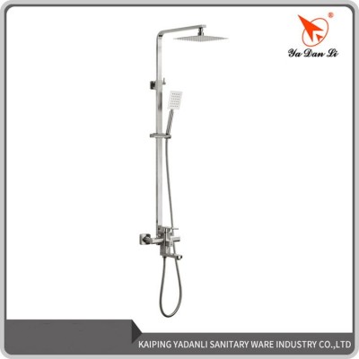 304 stainless steel wall mounted square tub shower faucet with head shower & slide bar