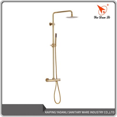 Hot Sale Gold Plated Thermostatic Rainfall Shower Gold with Diverter