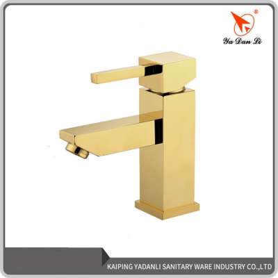 Gold plated faucet deck mounted luxury design kaiping single hole faucet gold