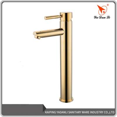 brass bathroom deck mounted single lever gold basin faucet