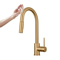 Pull Down Automatic Smart Touch Sensor brushed gold Kitchen Faucet