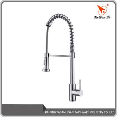 Modern commercial spring kitchen faucet with pull down sprayer