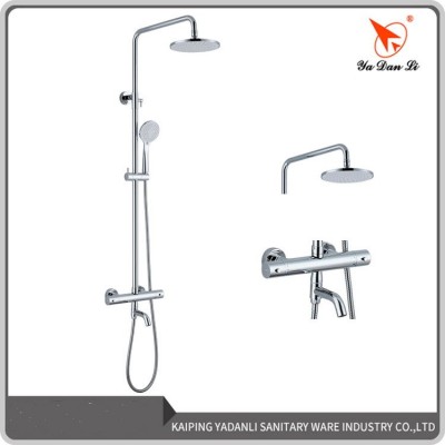 High quality solid brass anti scalding round thermostatic shower set with rainfall shower