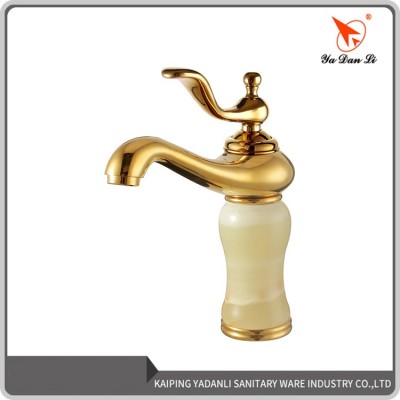 Newest design marble body single handle gold royal brass faucet