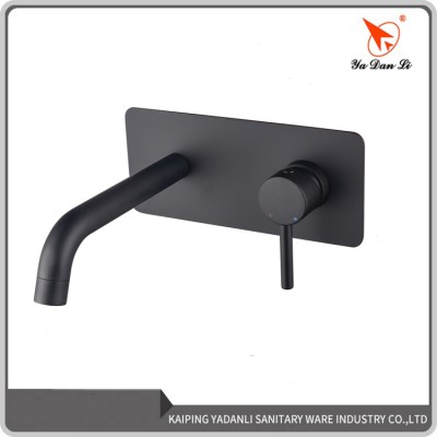 Modern simple cheap price brass black wall mount sink faucet